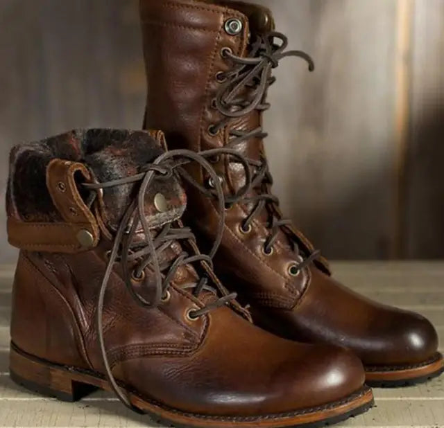 Harper | Women's Lace-Up Leather Combat Ankle Boot