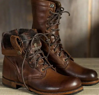 Harper | Women's Lace-Up Leather Combat Ankle Boot