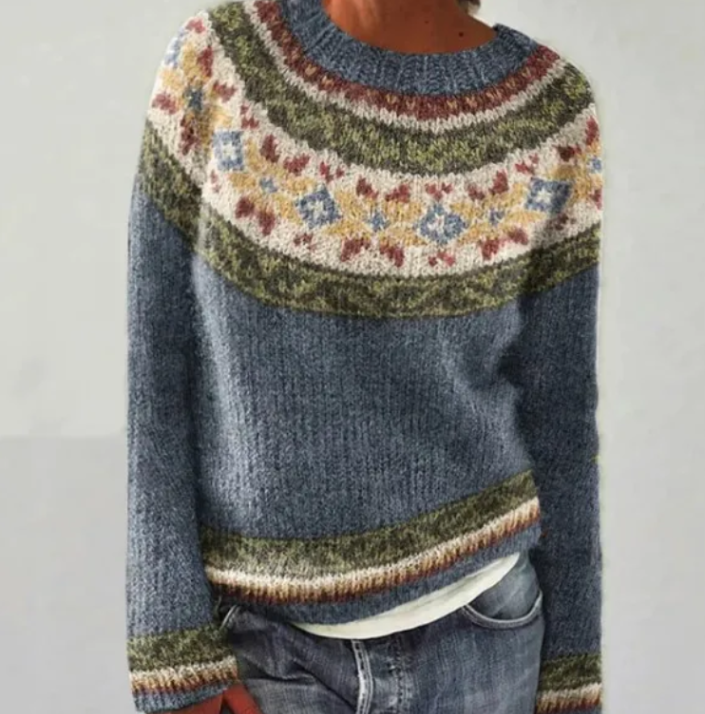 Ingrid | Women's Nordic Fair Isle Colourful Knit Sweater