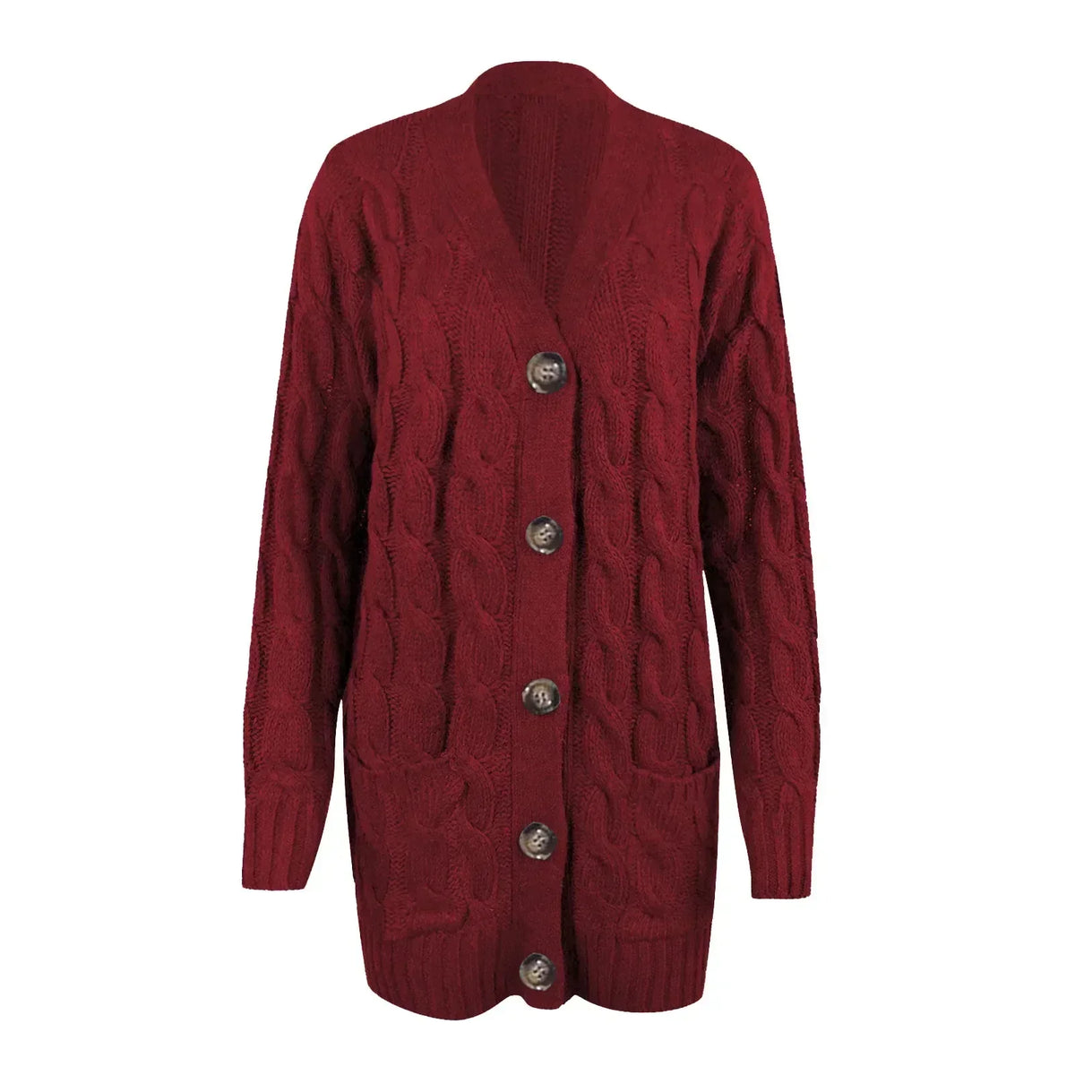 Elara | Women's Cosy Knit Cable Cardigan with Pockets