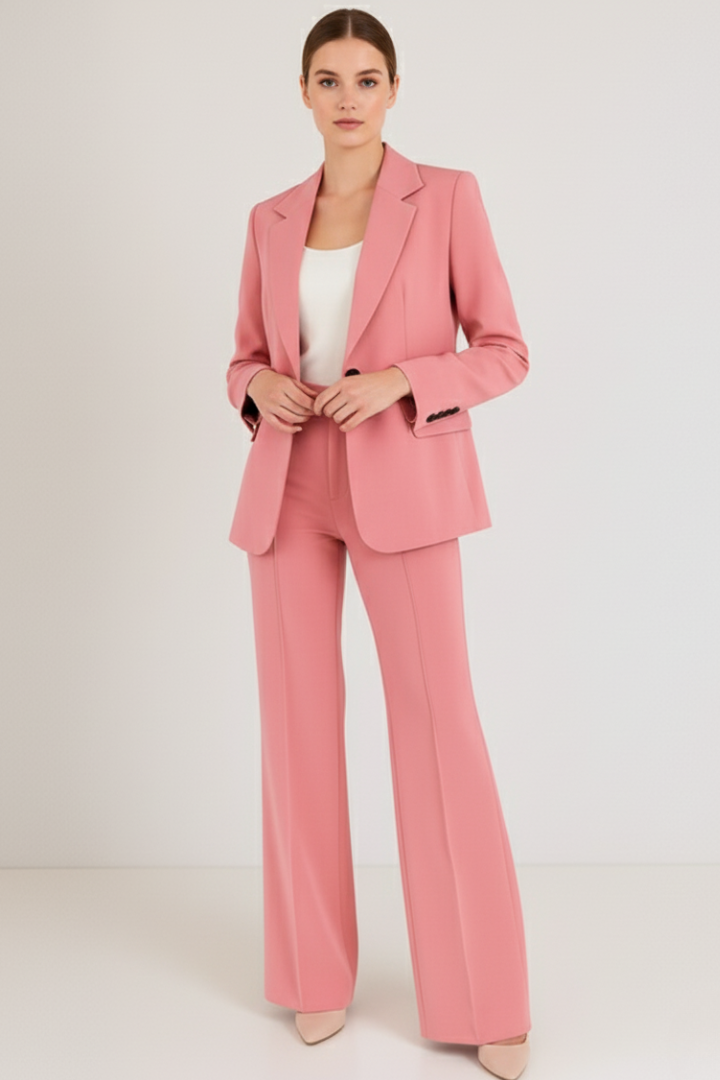 Adeline | Women's Tailored Straight Leg Blazer Trouser Suit Set