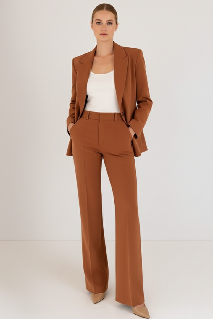 Adeline | Women's Tailored Straight Leg Blazer Trouser Suit Set