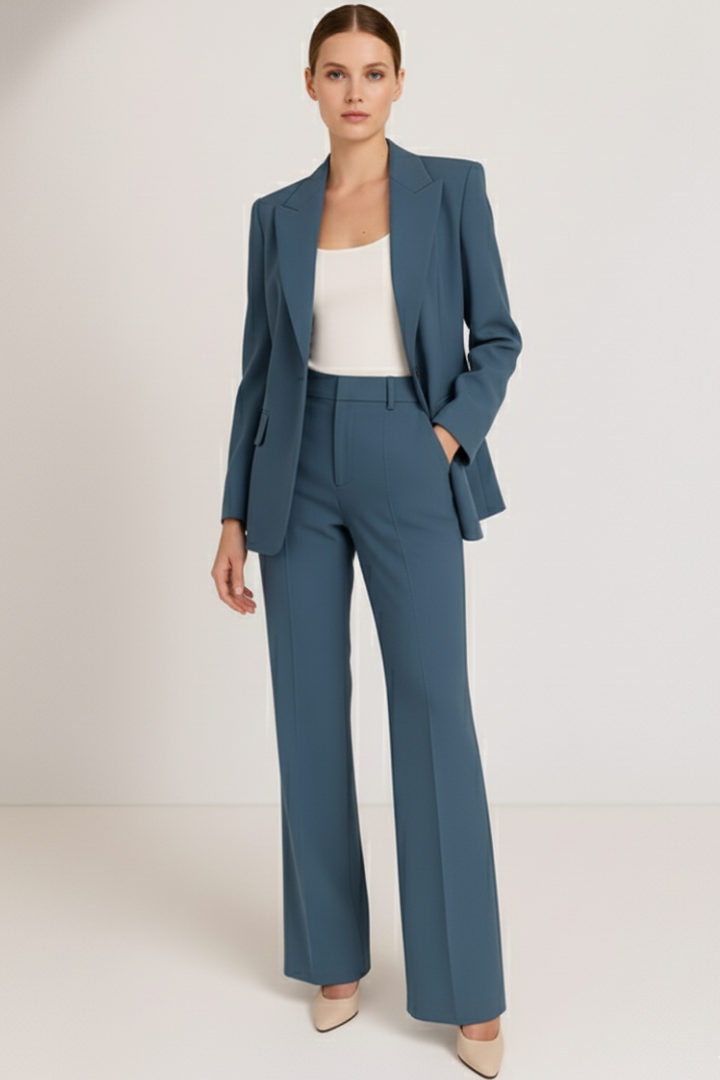 Adeline | Women's Tailored Straight Leg Blazer Trouser Suit Set