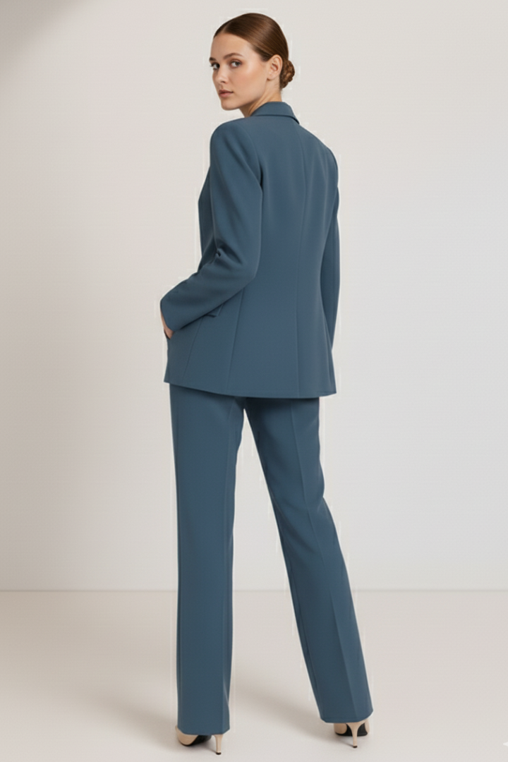 Adeline | Women's Tailored Straight Leg Blazer Trouser Suit Set