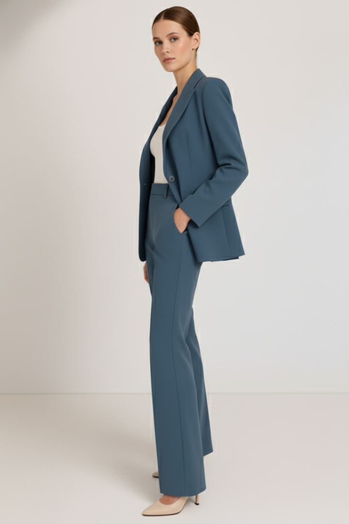 Adeline | Women's Tailored Straight Leg Blazer Trouser Suit Set