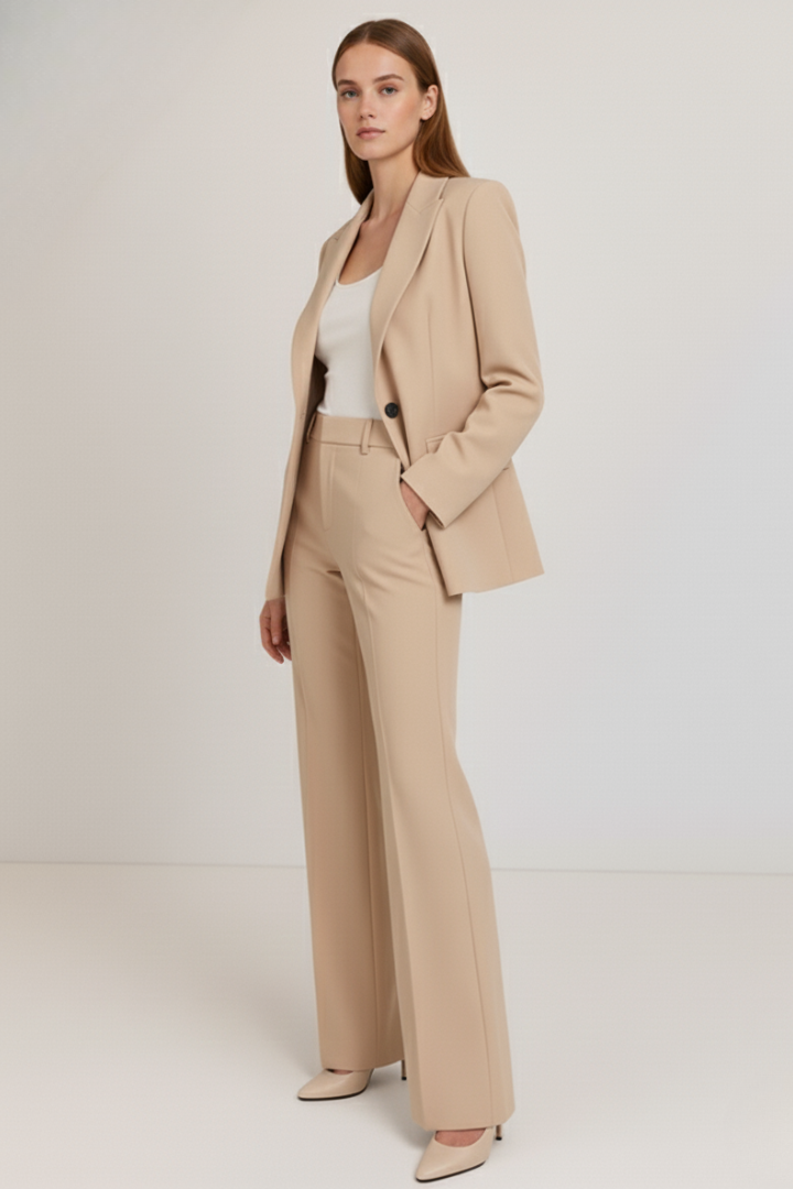 Adeline | Women's Tailored Straight Leg Blazer Trouser Suit Set