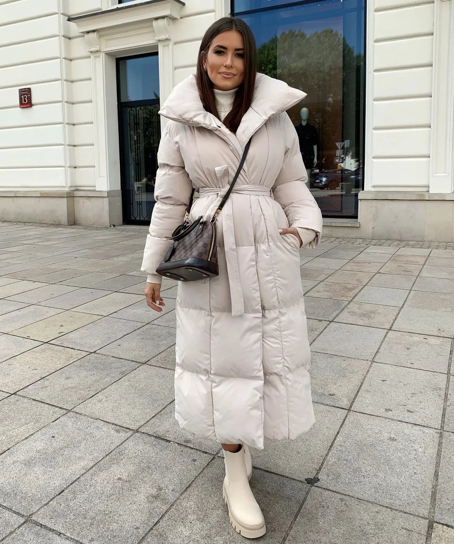 Noelle | Women's Longline Belted Puffer Winter Coat