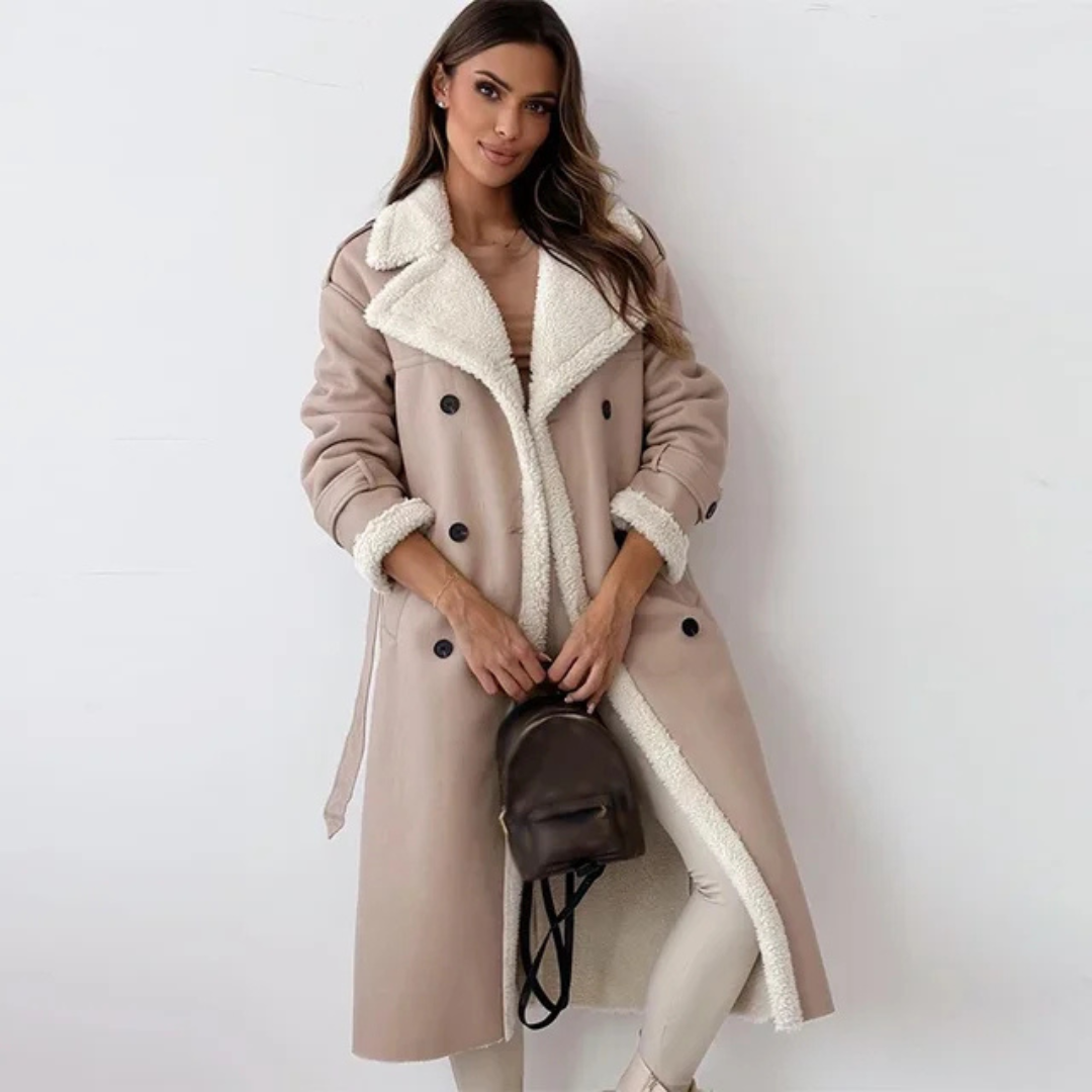 Liriana | Women's Longline Shearling Trim Winter Coat