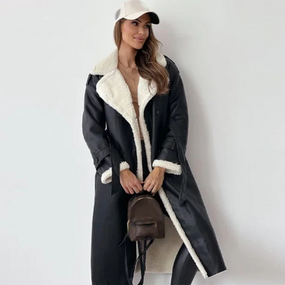 Liriana | Women's Longline Shearling Trim Winter Coat