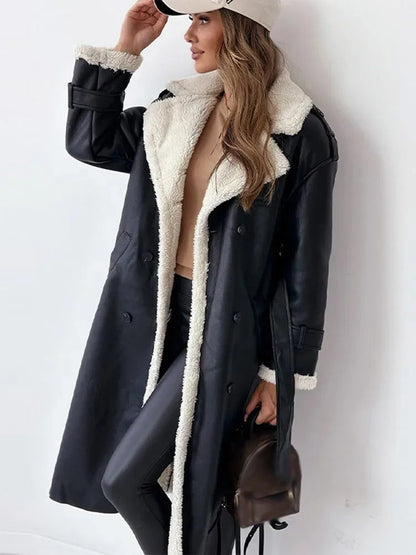 Liriana | Women's Longline Shearling Trim Winter Coat