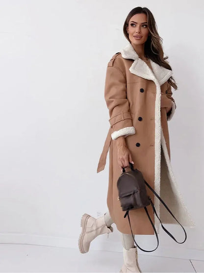 Liriana | Women's Longline Shearling Trim Winter Coat