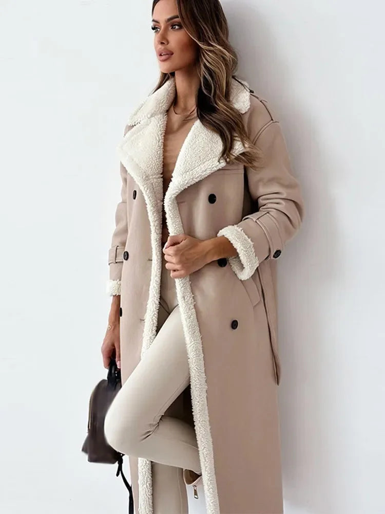 Liriana | Women's Longline Shearling Trim Winter Coat