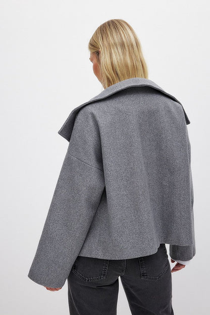Brigitte | Women's Double-Breasted Wool Blend Short Pea Coat