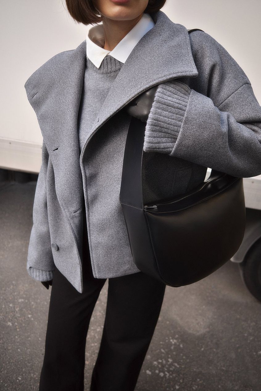 Brigitte | Women's Double-Breasted Wool Blend Short Pea Coat