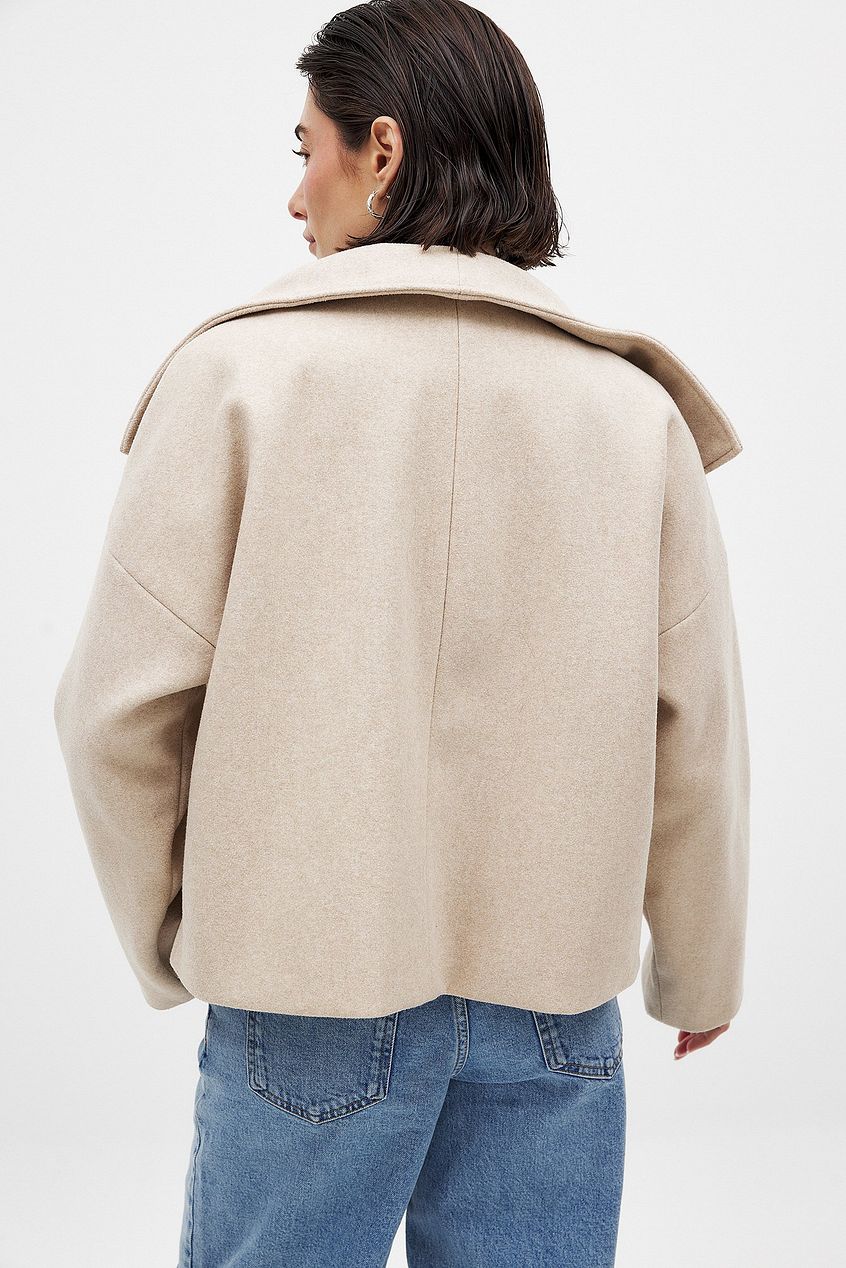 Brigitte | Women's Double-Breasted Wool Blend Short Pea Coat