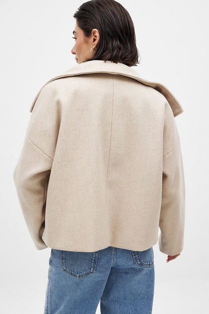 Brigitte | Women's Double-Breasted Wool Blend Short Pea Coat