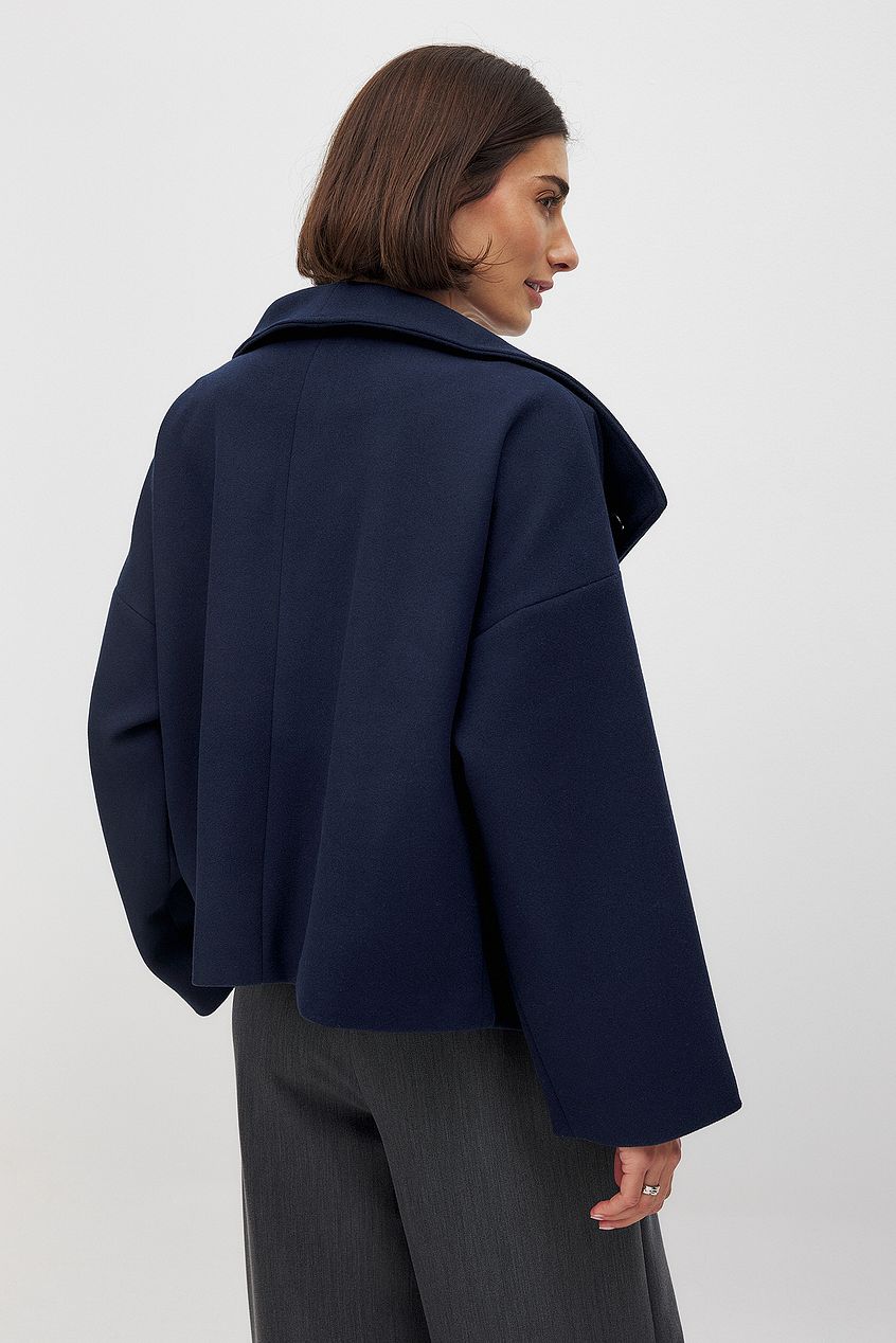 Brigitte | Women's Double-Breasted Wool Blend Short Pea Coat