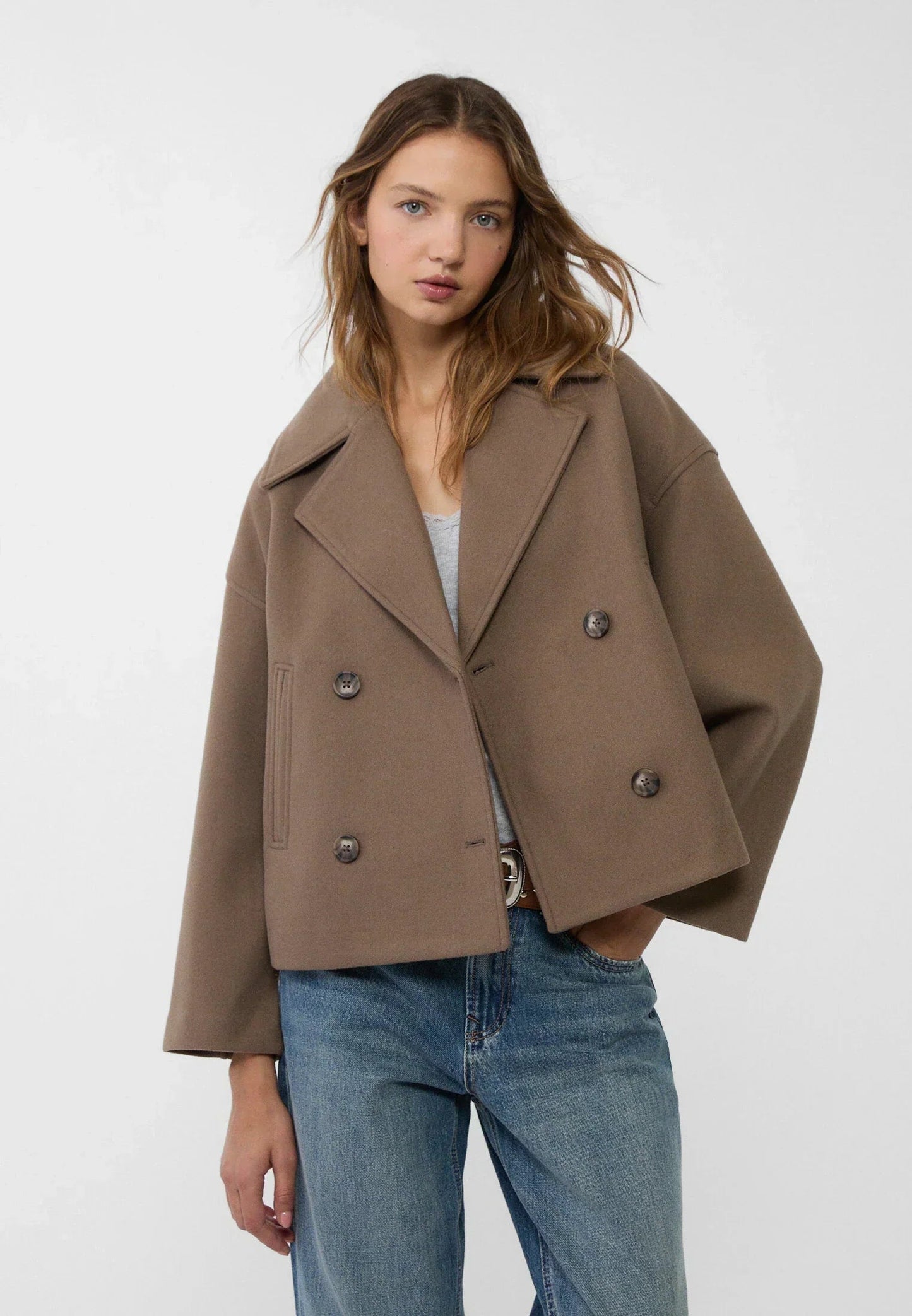 Winona | Women's Cropped Double-Breasted Pea Coat