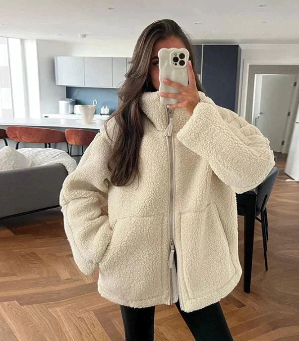 Willa | Women's Teddy Oversized Double Zip Winter Jacket