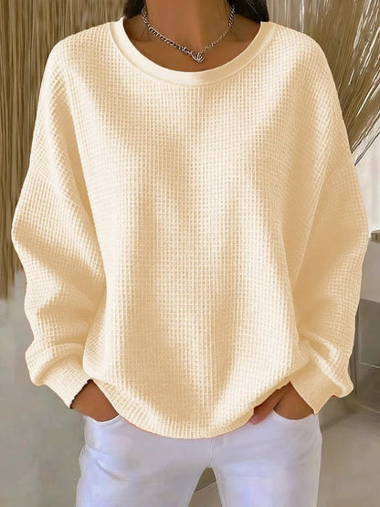Linnea | Women's Waffle Knit Oversized Long Sleeve Jumper