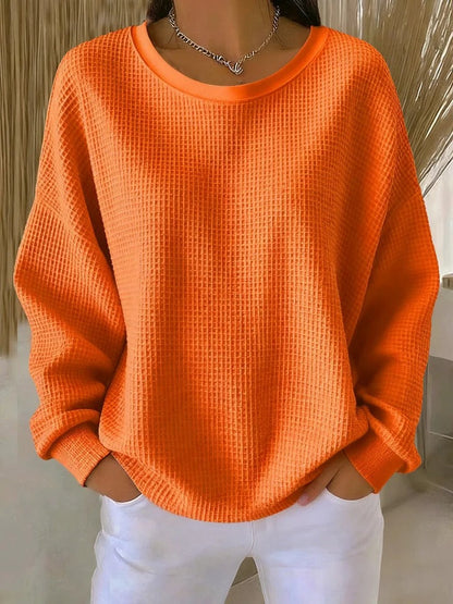 Linnea | Women's Waffle Knit Oversized Long Sleeve Jumper