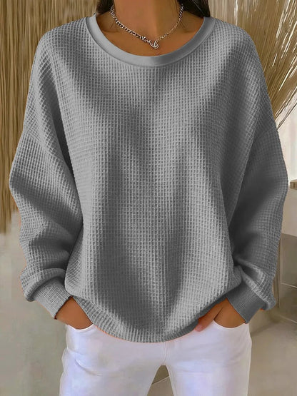 Linnea | Women's Waffle Knit Oversized Long Sleeve Jumper