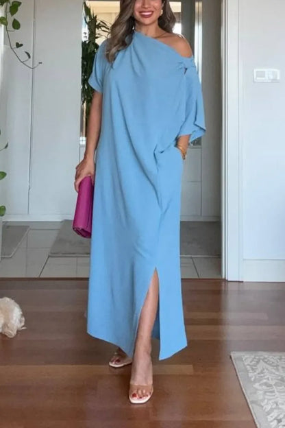 Seraphina | Women's Asymmetric One-Shoulder Draped Maxi Dress