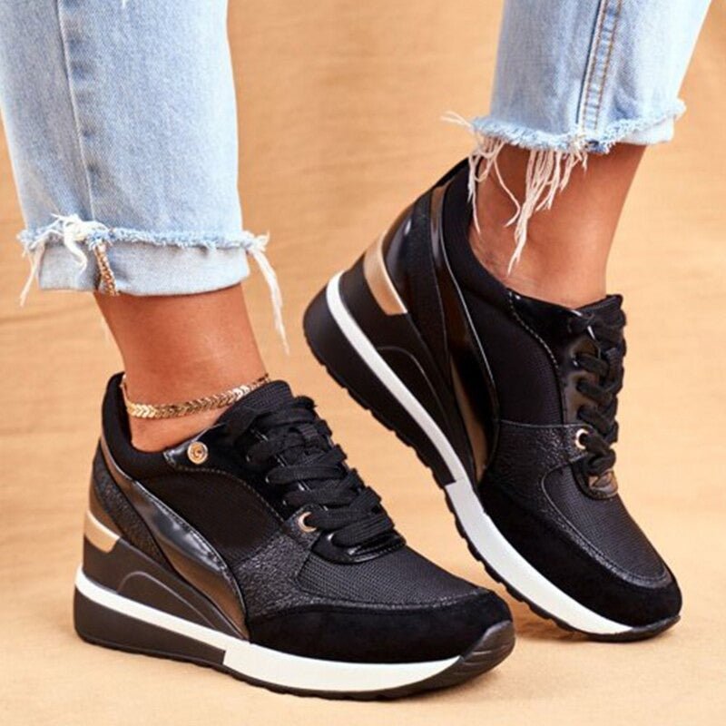 Odalys | Women's Metallic Colour Block Platform Casual Trainer