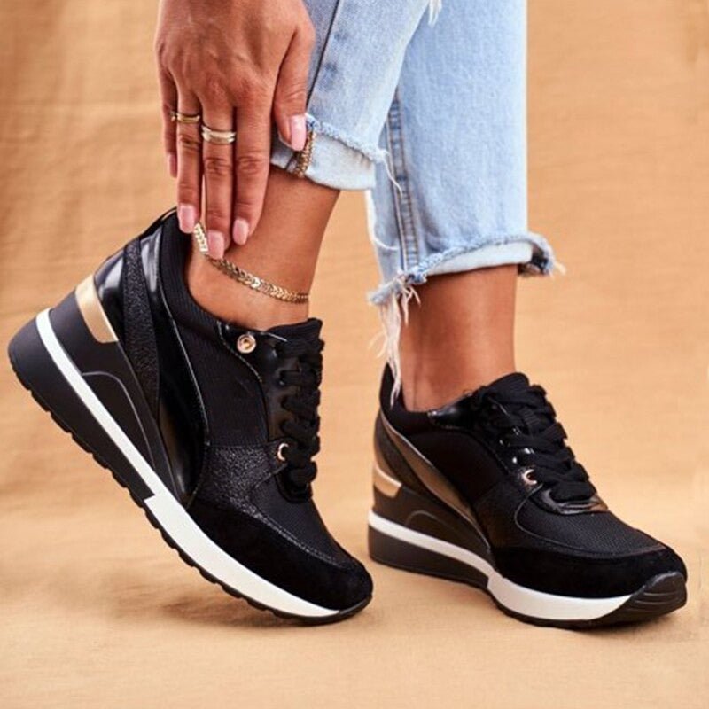 Odalys | Women's Metallic Colour Block Platform Casual Trainer