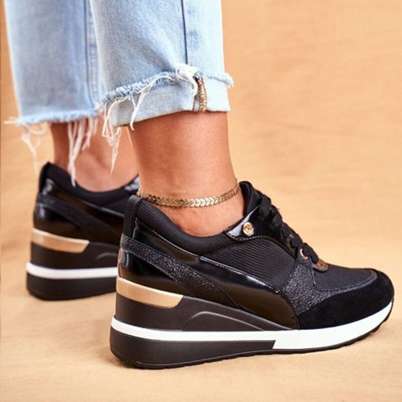 Odalys | Women's Metallic Colour Block Platform Casual Trainer