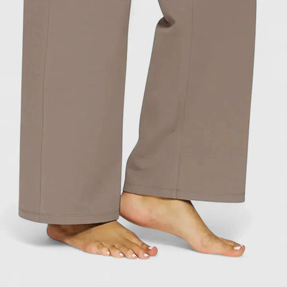 Ame | Wide Waistband High Waist Wide Leg Pocket Casual Pant