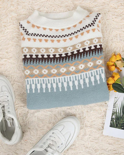 Nordica | Women's Fair Isle Crew Neck Knit Sweater