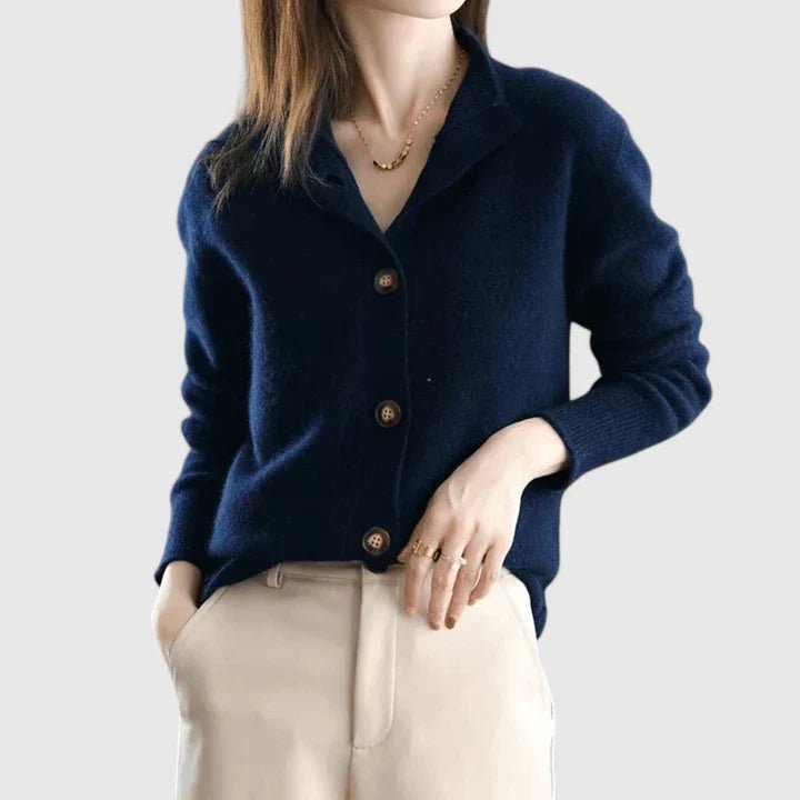 Eleni | Women's V-Neck Button-Up Knitted Cardigan