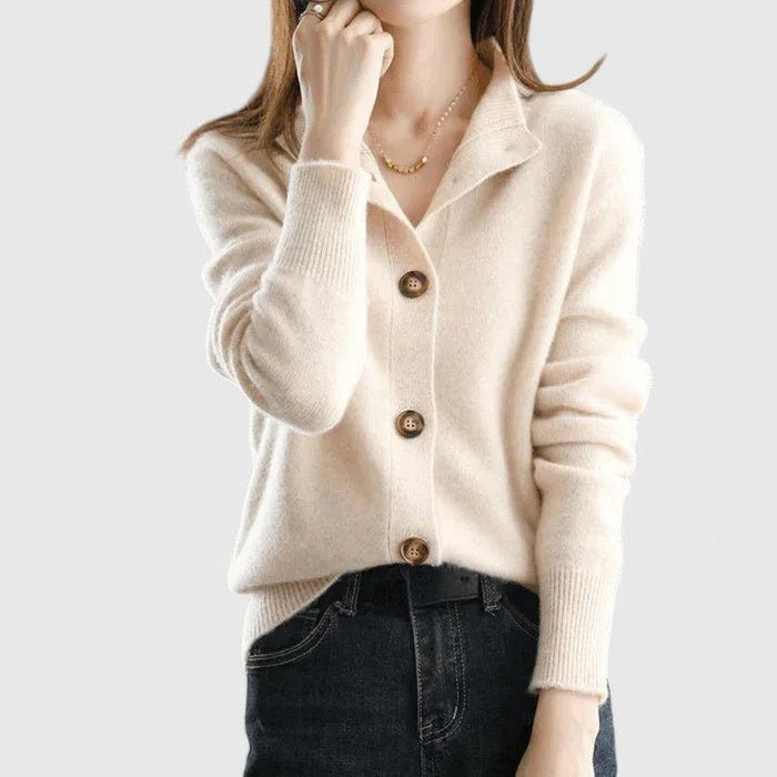 Eleni | Women's V-Neck Button-Up Knitted Cardigan