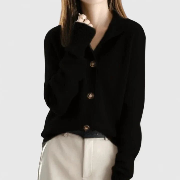 Eleni | Women's V-Neck Button-Up Knitted Cardigan