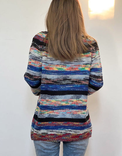 Rosalind | Women's Striped Knit Open Front Cardigan