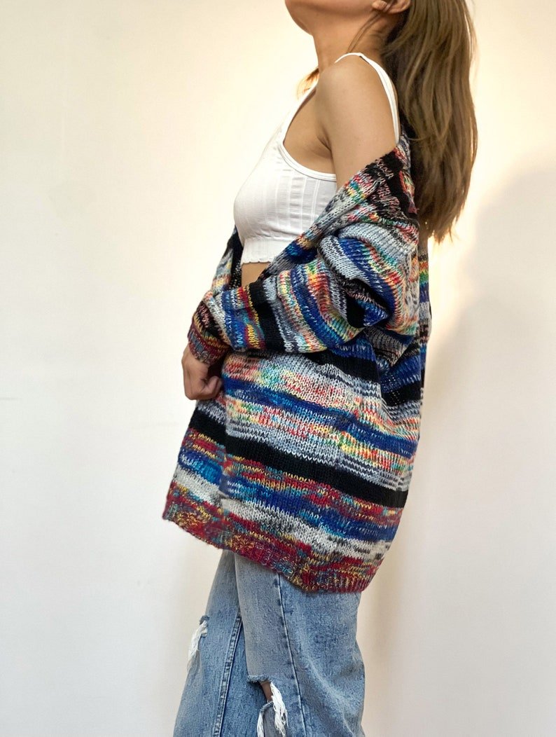 Rosalind | Women's Striped Knit Open Front Cardigan