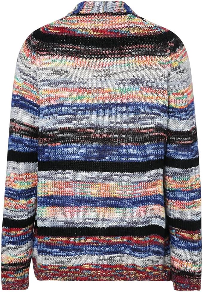 Rosalind | Women's Striped Knit Open Front Cardigan