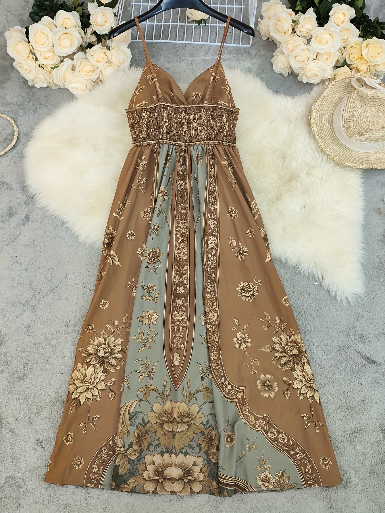 Seraphina | Women's Boho Floral Cami Maxi Dress