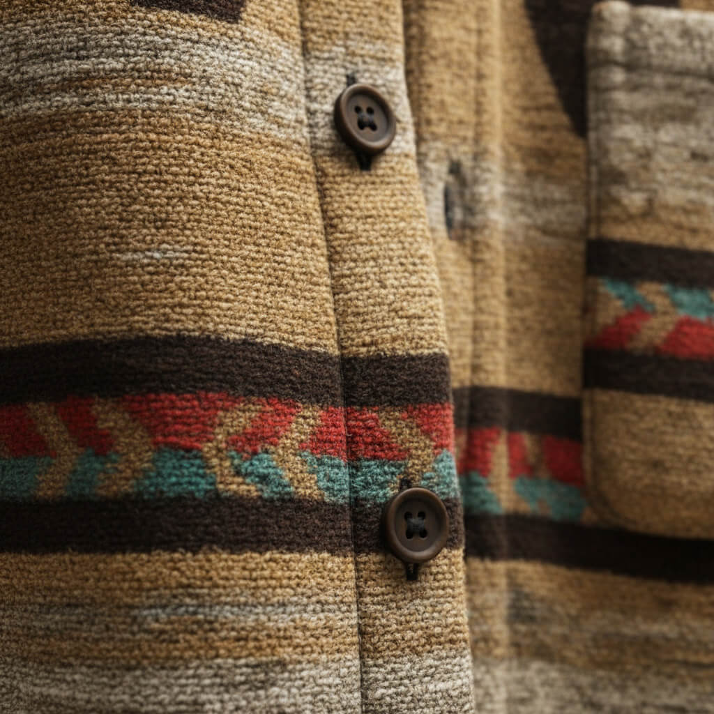 Silas | Men's Aztec Print Wool Blend Relaxed Fit Shacket Jacket