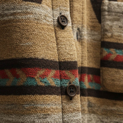 Silas | Men's Aztec Print Wool Blend Relaxed Fit Shacket Jacket