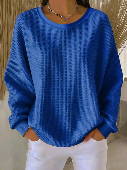 Linnea | Women's Waffle Knit Oversized Long Sleeve Jumper
