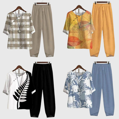 Rosalind | Women's Butterfly Print Loose Fit Two Piece Set