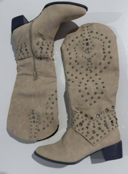 Thorne | Women's Studded Knee High Western Block Heel Boot