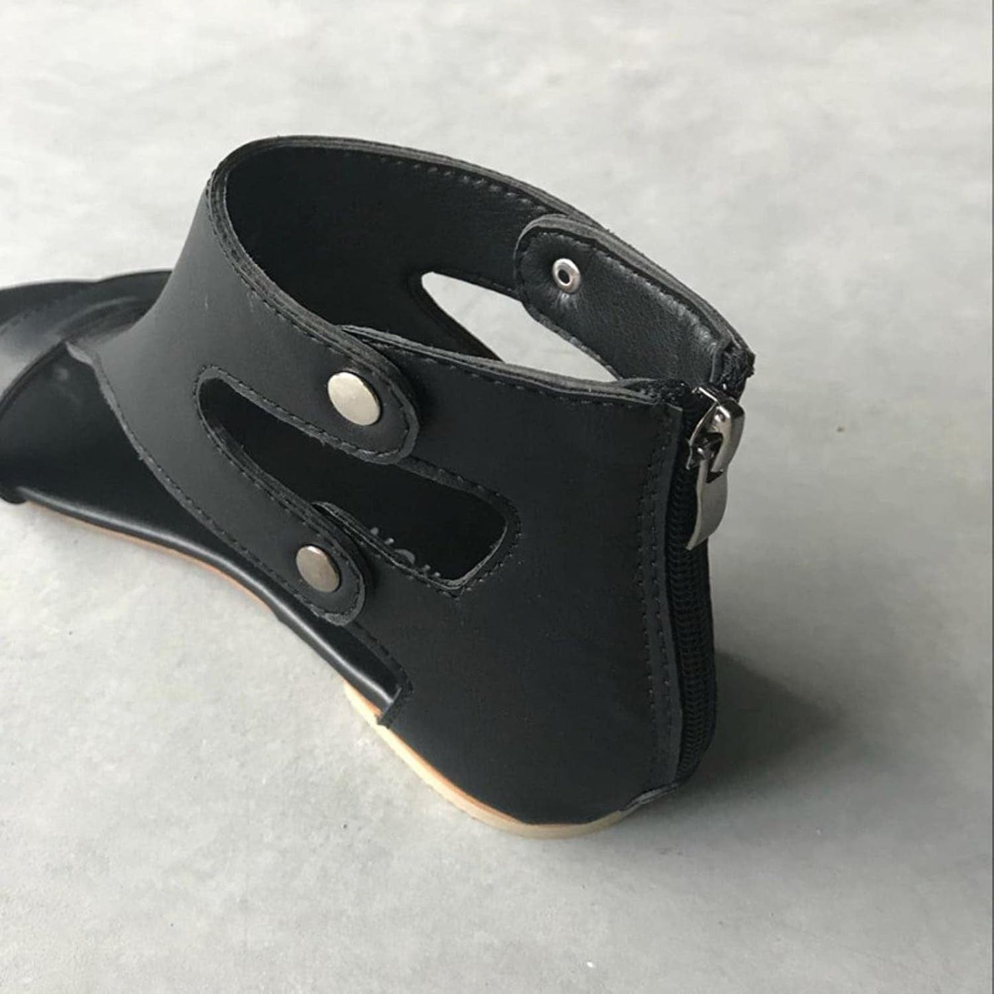 Delaney | Cutout Ankle Studded Strap Open Toe Flat Orthopedic Sandal