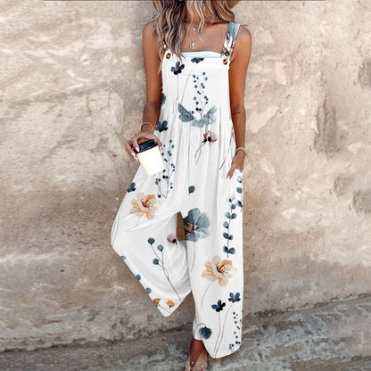 Juniper | Women's Floral Sleeveless Wide Leg Summer Jumpsuit