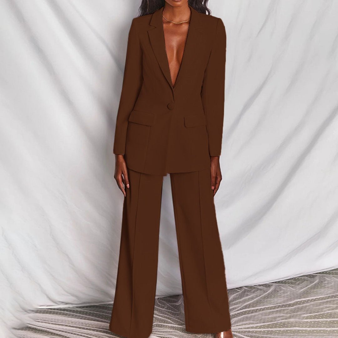 Marigold | Women's Tailored Notch-Lapel Single-Button Blazer Trouser Co-ord Set