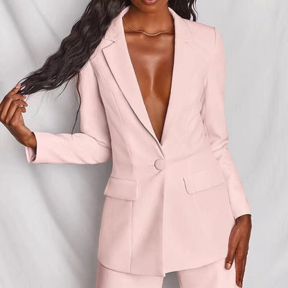 Marigold | Women's Tailored Notch-Lapel Single-Button Blazer Trouser Co-ord Set