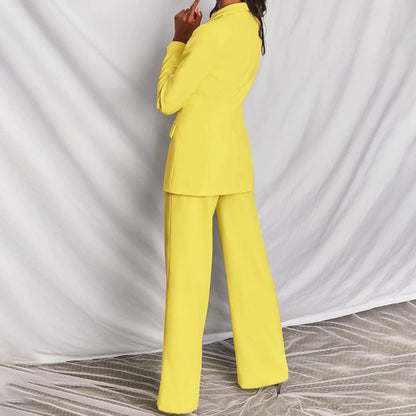 Marigold | Women's Tailored Notch-Lapel Single-Button Blazer Trouser Co-ord Set