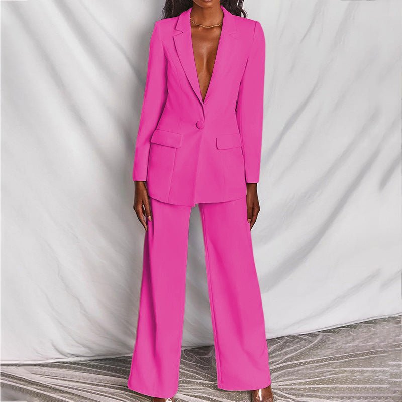 Marigold | Women's Tailored Notch-Lapel Single-Button Blazer Trouser Co-ord Set